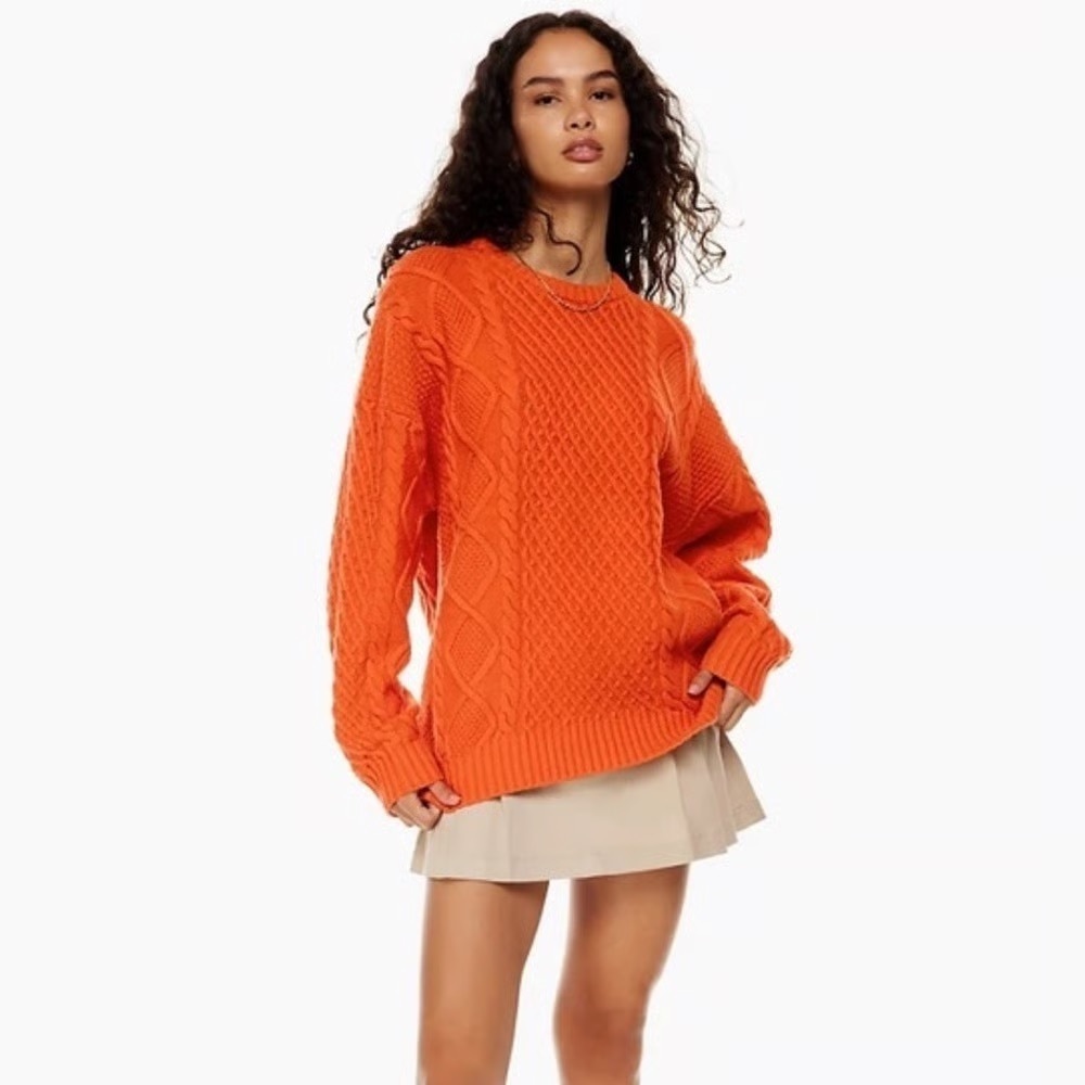Sunday Best Peggy Wool Sweater Orange Size Large Oversized